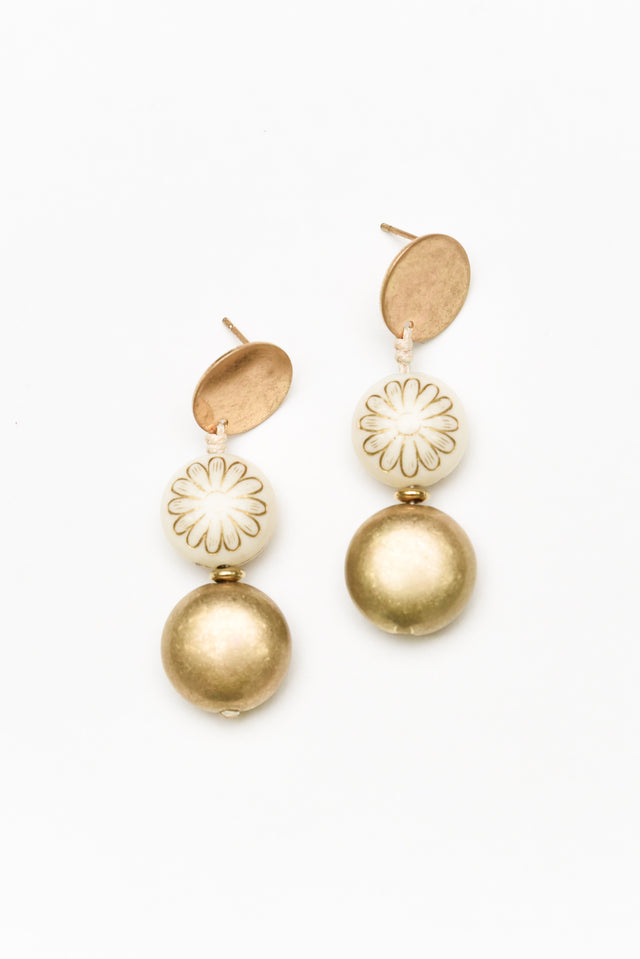 Wagner Gold Bead Drop Earrings image 1