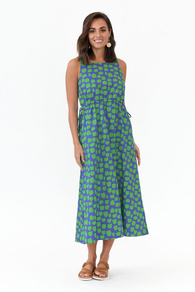 Waldon Green Spot Cotton Dress