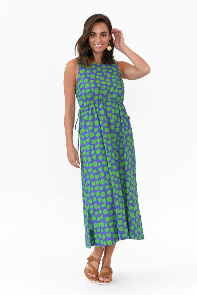 Waldon Green Spot Cotton Dress