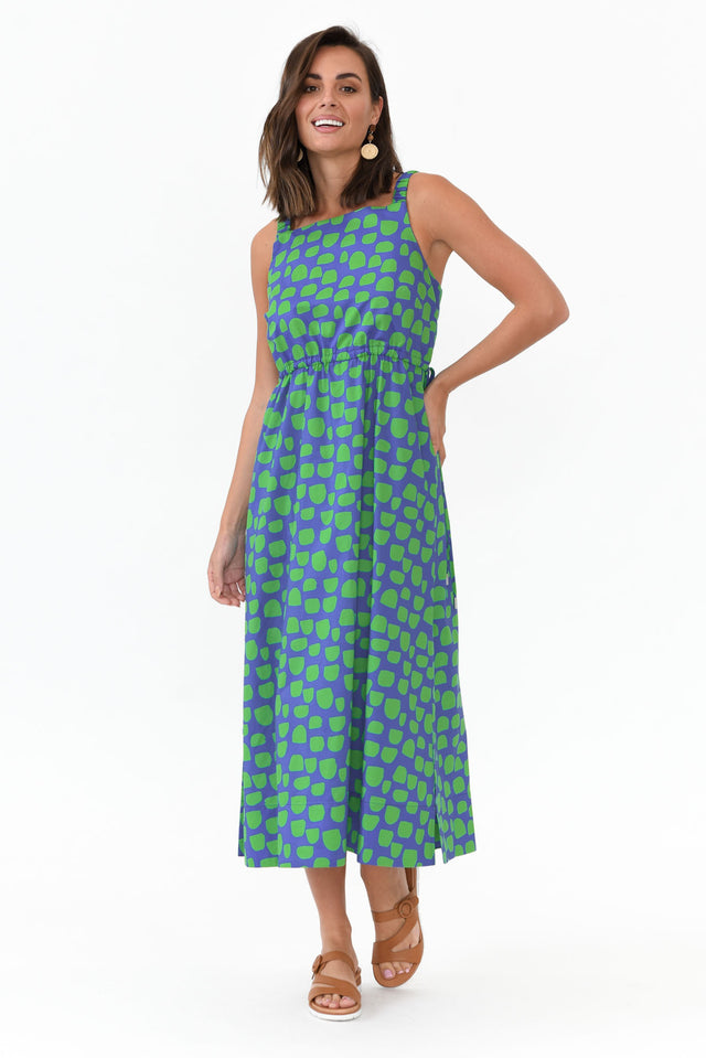 Waldon Green Spot Cotton Dress image 7