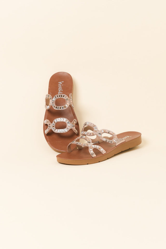 Wembley Rose Gold Diamante Slide image 2