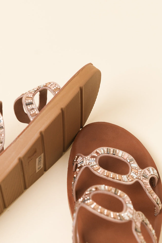 Wembley Rose Gold Diamante Slide image 3