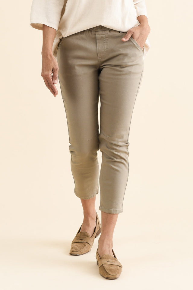 Whistler Stone Cotton Jogger Pants,brunette model,Front of Outfit,alt text|model:Cara