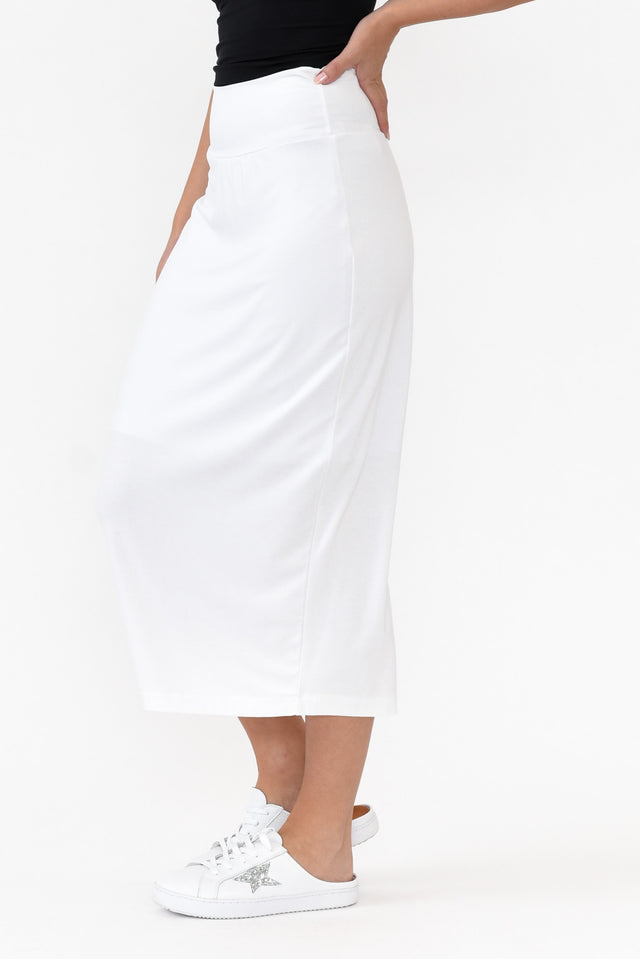 White Bamboo Maxi Tube Skirt