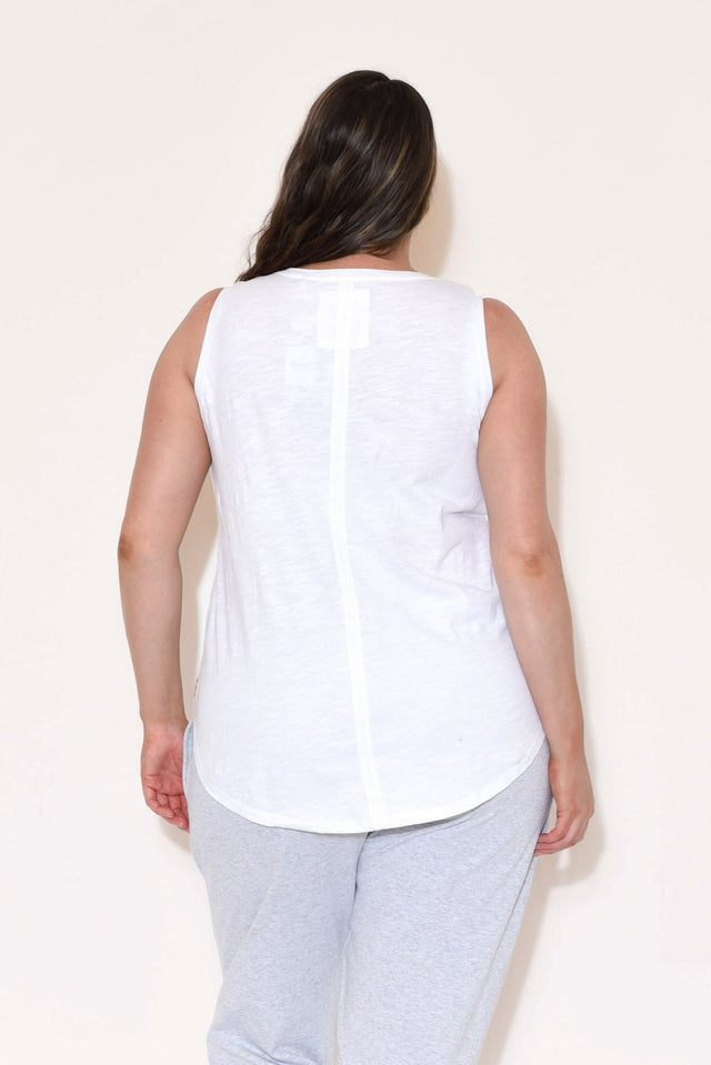 White Cotton Scoop Tank,Brunette model,plus-size,curve-tops,curve-basics,plus-size-sleeveless-tops,plus-size-cotton-tops,plus-size-basic-tops,facebook-new-for-you  alt text|model:Amelia image 9