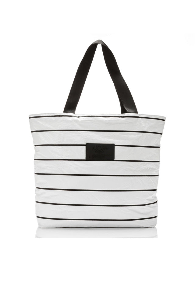 White Pinstripe Splash Proof Day Tripper Tote