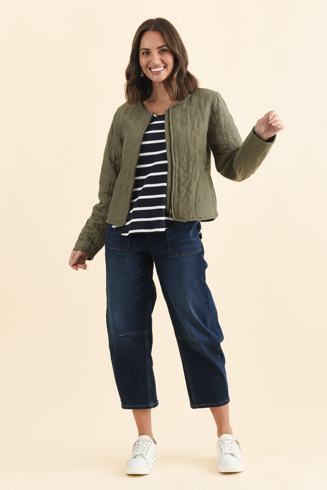 Whittaker Sage Quilted Linen Blend Jacket,Brunette model,alt text|model:MJ image 7