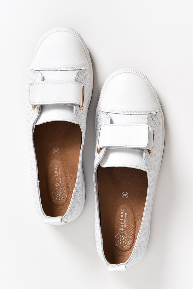 Wilona White Geo Leather Loafer