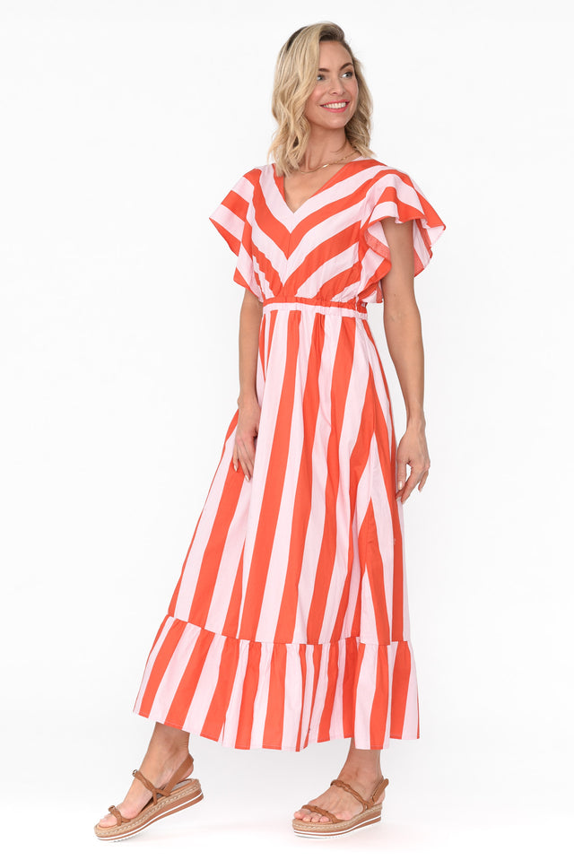 Winslow Pink Stripe Cotton Belted Dress