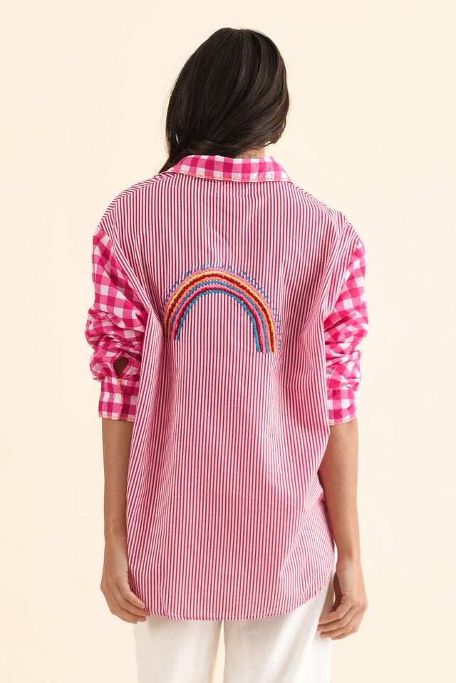 Woods Pink Western Cotton Embroidered Shirt image 4