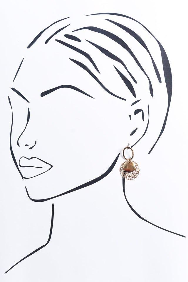 Wynna Gold Disc Earrings image 2