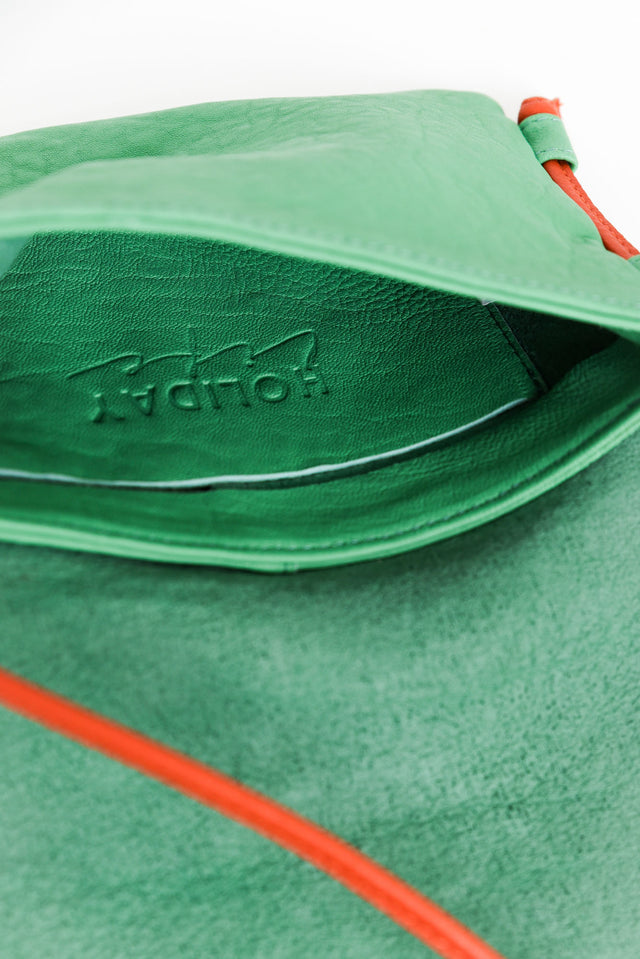Xaden Green Leather Shoulder Bag