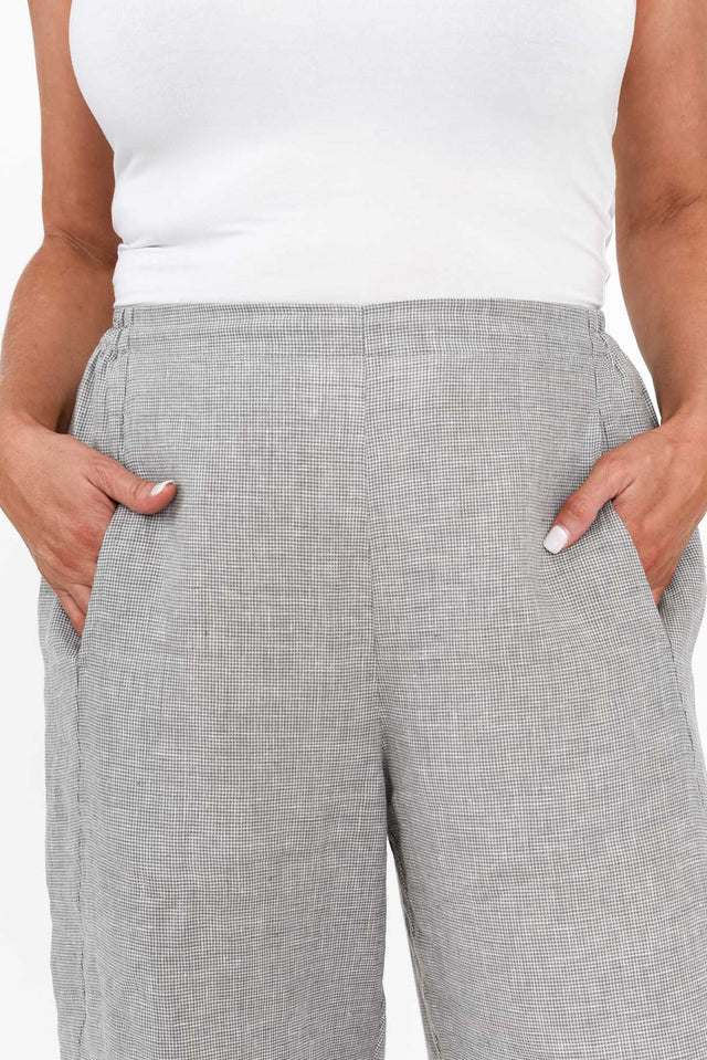 Xandra Grey Linen Pocket Pants