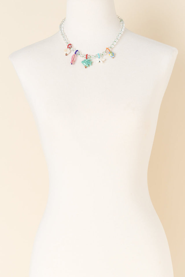 Xavier Blue Sea Beaded Charm Necklace image 2