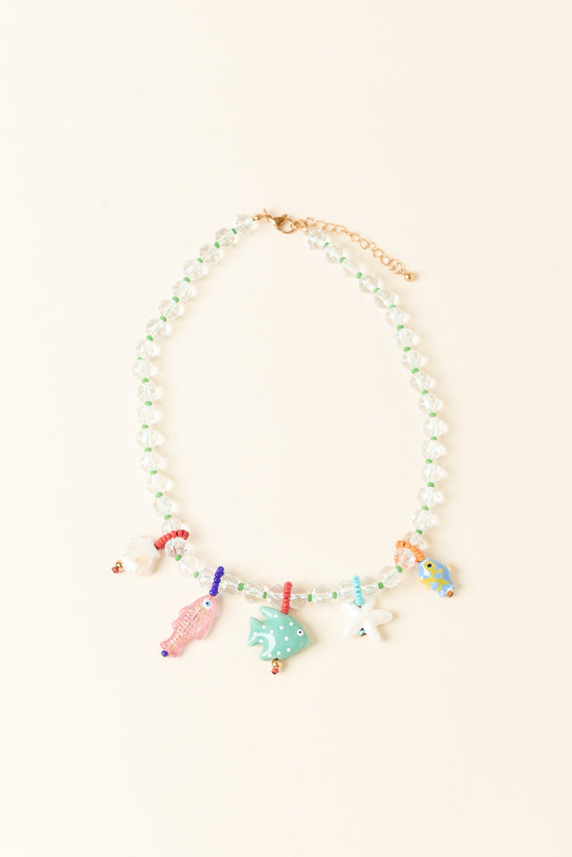 Xavier Blue Sea Beaded Charm Necklace image 1