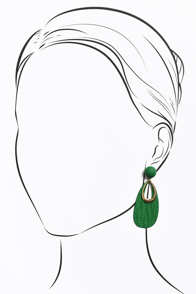 Yarr Green Teardrop Earrings image 1