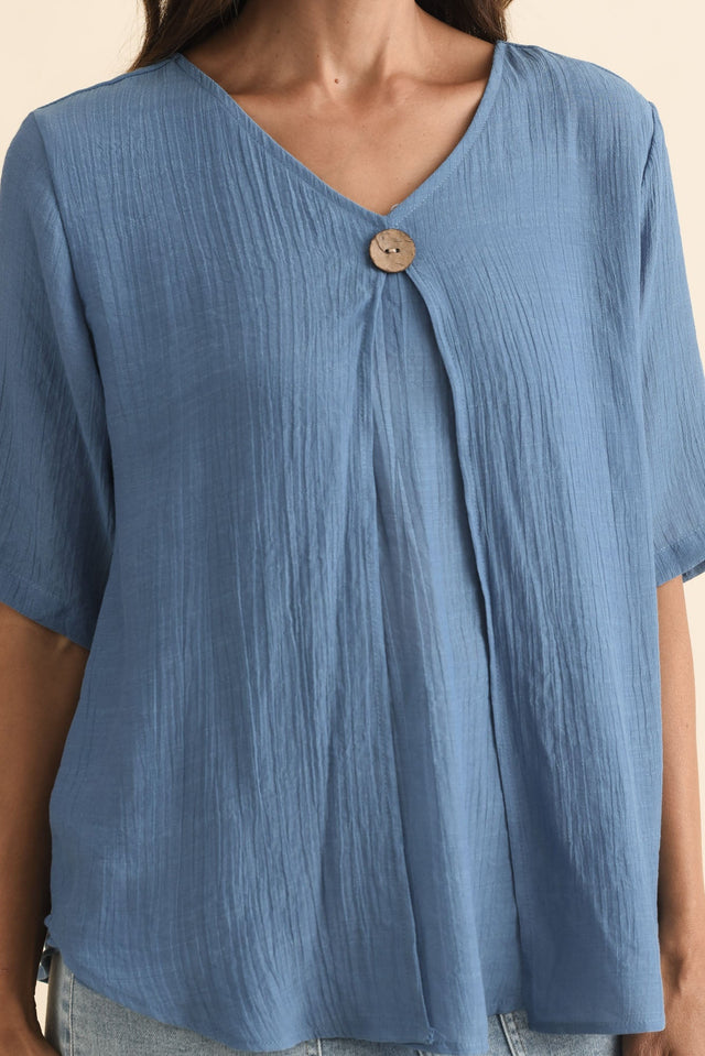 Yasmin Steel Layered Button Top,Brunette model,alt text|model:Cara image 6