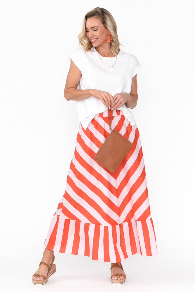Yordan Pink Stripe Cotton Frill Skirt banner image