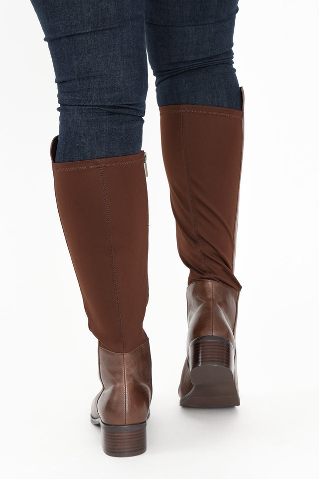Young Chocolate Leather Knee High Boot image 7