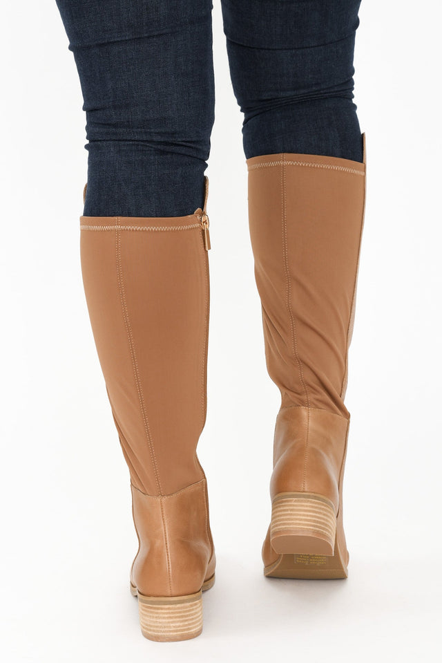 Young Tan Leather Knee High Boot image 3