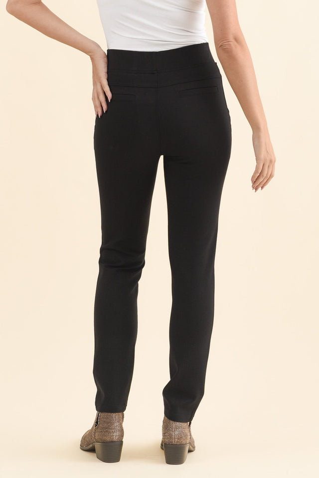Zachary Black Stretch Pants,Brunette model,alt text|model:MJ image 5