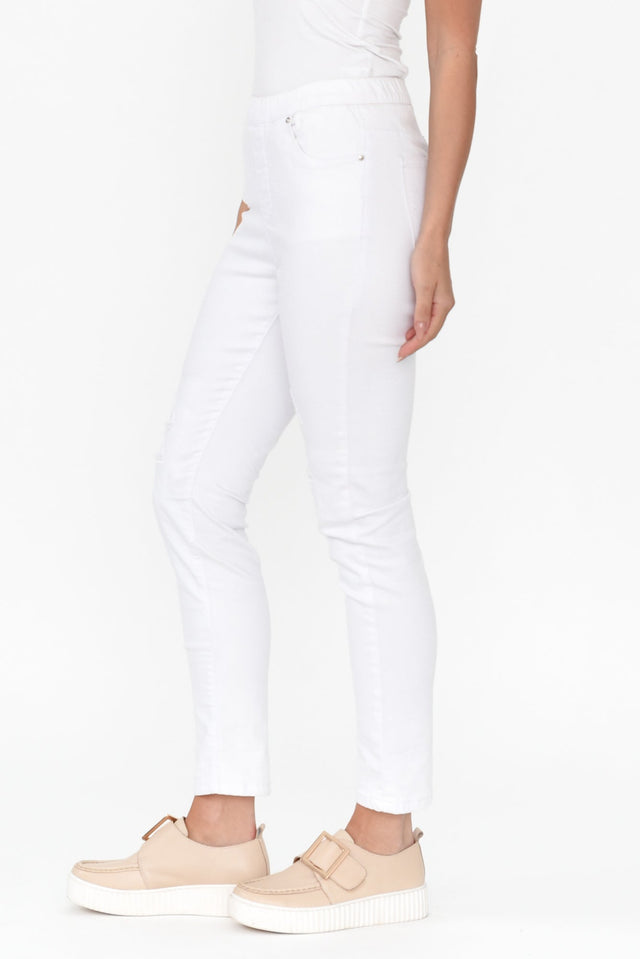 Zadie Distressed White Stretch Jeans