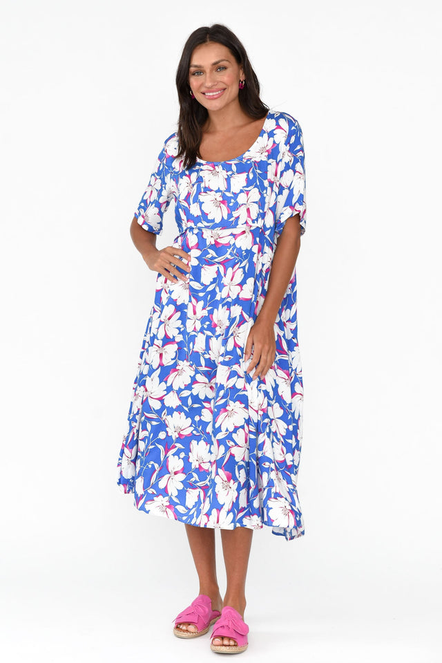 Zaelia Blue Bloom Crescent Dress image 5