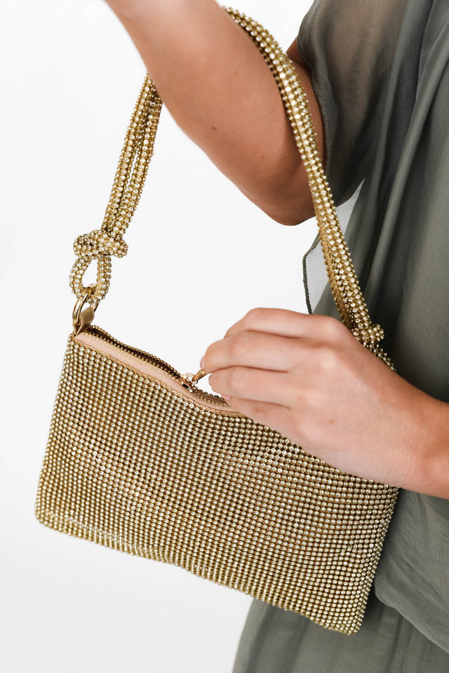 Zafira Gold Jewelled Shoulder Bag image 2