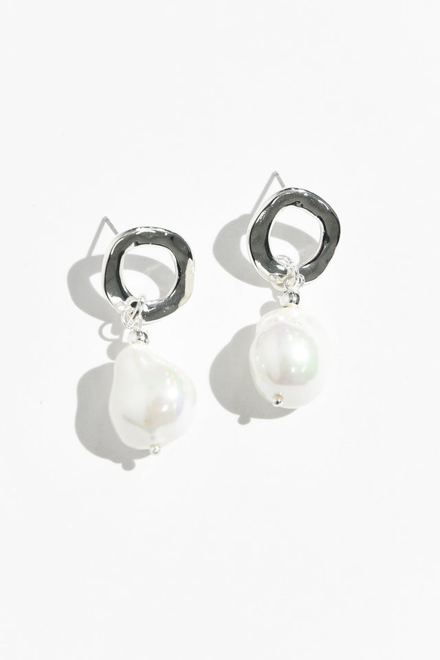 Zania Silver Pearl Drop Earrings image 1