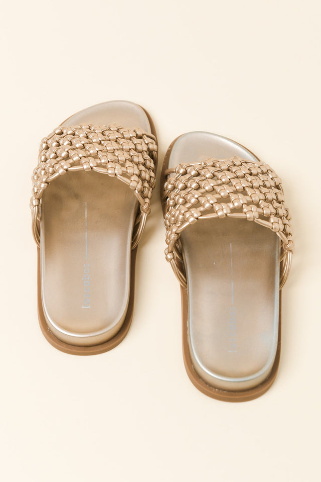 Zara Gold Woven Slide image 4