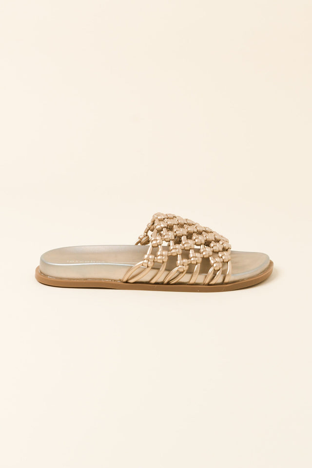 Zara Gold Woven Slide image 1