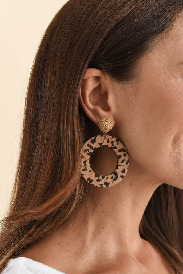 Zena Brown Leopard Drop Earrings