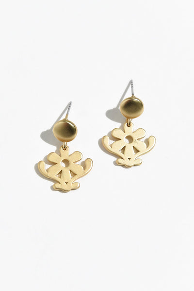 Zeta Gold Daisy Stud Earrings