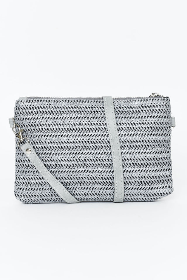 Zila Silver Woven Crossbody Bag