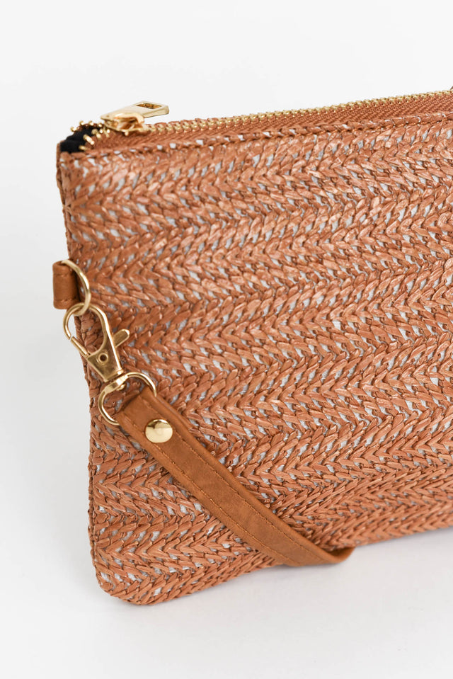 Zila Tan Woven Crossbody Bag