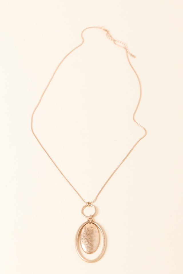 Zuri Gold Oval Pendant Necklace image 1