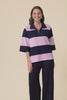 Freedom Pink Stripe Cotton Collared Sweat,Video