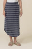 Presley Navy Stripe Cotton Shirred Skirt,video