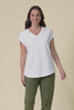 Monte White Cotton Vee Tee,Video