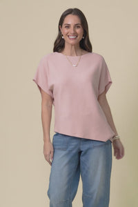Petra Blush Cotton Blend Knit Top,Video