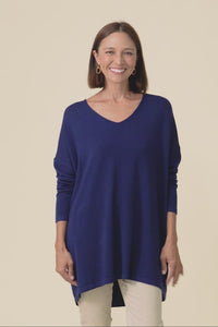 Piper Navy V Neck Knit Jumper