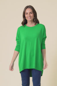 Meryl Forest Green Wool Blend Drape Jumper