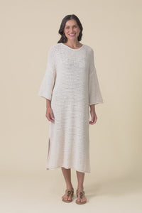 Dream Cream Knit Sleeved Dress,Video