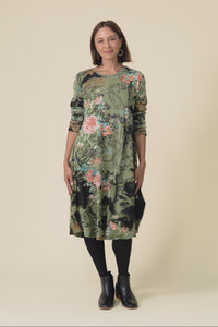 Fonte Olive Blossom Cotton Knit Dress