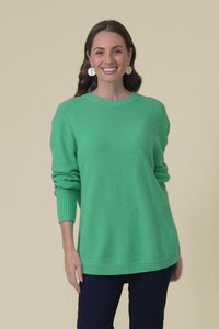 Skylar Green Cotton Blend Knit Jumper,Video