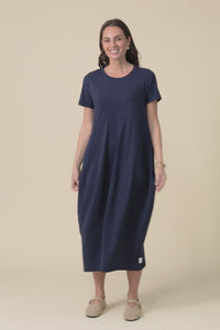Diana Navy Cotton Pocket Dress,Video