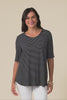 Maya Black Stripe Half Sleeve Tee