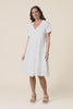 Oak White Cotton Embroidered Dress,video