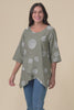 Anya Olive Spot Linen Cotton Top,Video