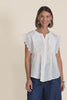 Jude White Embroidered Button Top,Video